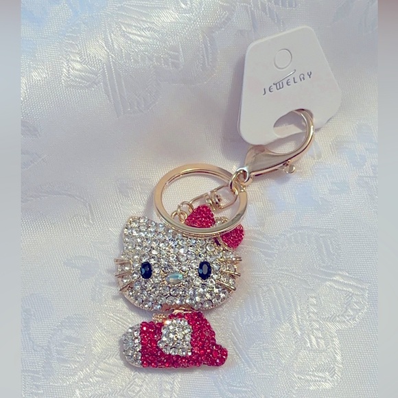 unbranded Jewelry - Hello Kitty purse keychain red with rhinestones